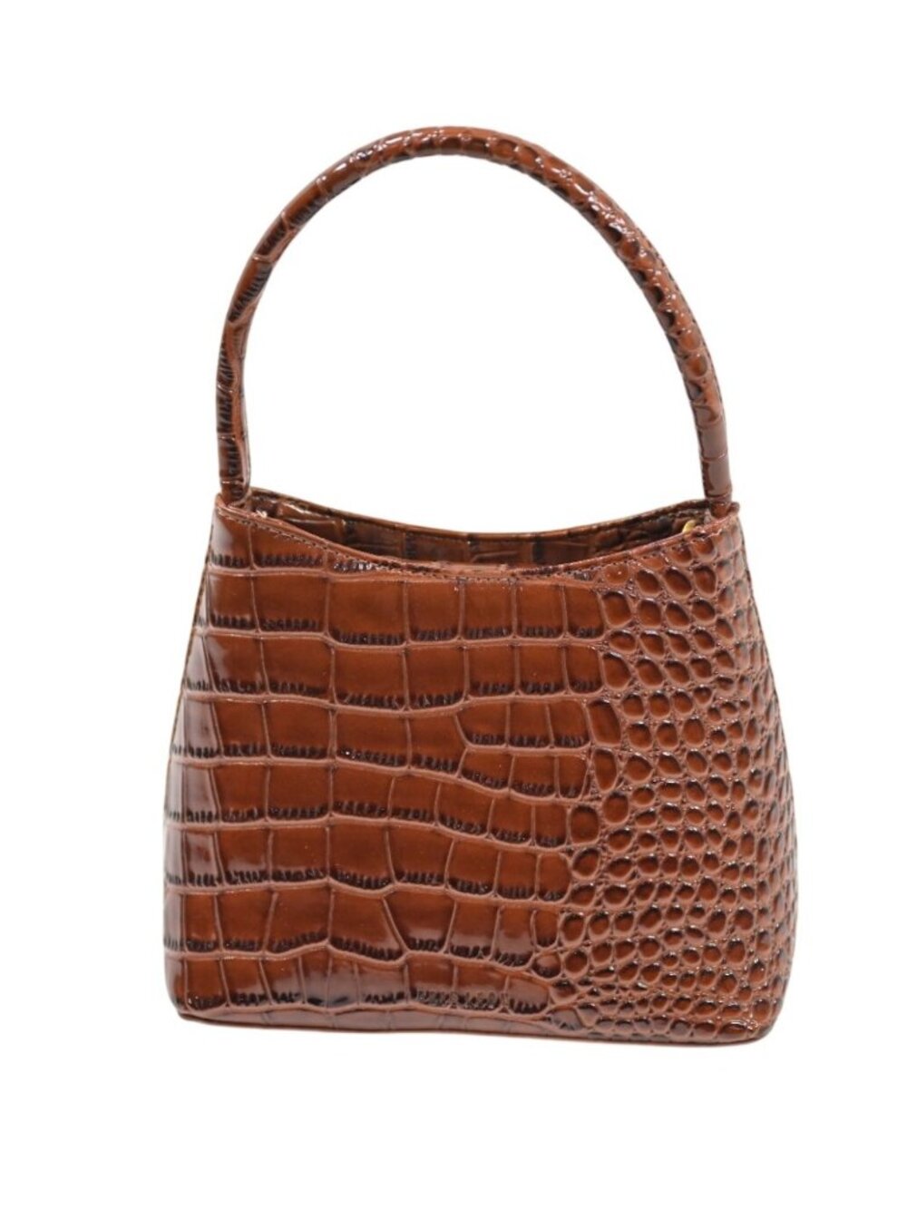 BRIE LEON The Chloe Bag in Dark Brown Oily Croc